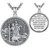 Aniu Collana San Michele Arcangelo/San Cristoforo/Crocifisso Gesù Ciondolo Argento 925 Protezione Angelo Religioso Amuleto Regalo Gioielli per Uomo Donna