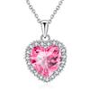 VONSSY Collana di pietre preziose con ciondolo a cuore classico | Collana di pietra portafortuna con zaffiro smeraldo di cristallo | regalo di gioielli per madre figlia fidanzata moglie lei