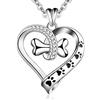 AEONSLOVE Collana Cani Donna Argento 925 Ciondolo con Stampa Zampa di Cane Collane Osso Cane Regalo per Amante dei Cani Ragazza Gioielli Animali