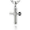 STERLL - Collana da uomo, in argento 925 con un ciondolo a forma di croce in argento, ideale come regalo per marito/fidanzato, con cofanetto