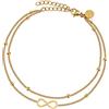 GD GOOD.designs Cavigliera infinita da donna I Cavigliera infinita impermeabile (22-27 cm) in oro 18 carati, argento e oro rosa I Gioielli da donna per caviglia con perline (Oro)