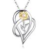 AEONSLOVE Collana Girasole Argento Collana Donna Argento Tu Sei Il Mio Sole Cuore Ciondolo Girasole Regalo Natale Compleanno Mamma Amica Ragazze Fidanzata Figlia