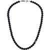 GAVU Collana Uomo Pietre Naturali con Charm Fleur de Lis, Collana di Perline di Onice Opaco da Uomo 60cm