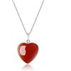 COAI Collana da Donna in Argento Sterling con Ciondolo Cuore in Agata Rossa