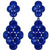 EVER FAITH Orecchini Donna da sposa Rombo Rhinestone cristallo Hollow Lampadario Pendente Sapphire Blu