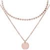 BONNYBIRD® Collane Estive Donna Oro Rosa Collana Boho Doppia Acciaio Inossidabile Chirurgico Inox Anallergici Senza Nichel Free Cerchio Strato Multifilo Gioielli Impermeabile Placcati Placcato Dorata