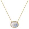 COAI Collana Argento 925 da Donna con Ciondolo in Pietra Naturale, Collana Donna Pietra di Luna Catenina Placcata Oro 14K