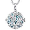 AEONSLOVE Collana Chiama Angeli Gravidanza Richiamo degli Angeli Gravidanza Ciondolo Mamma Incinta Bola Messicana Fiori di Ciliegio per Futura Neo Mamma Maternita (blu)