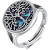 AEONSLOVE Anello Donna Regolabile Argento 925, Anello Aperto Albero della Vita, Idea Regalo per Mamma Ragazze