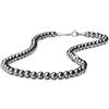 GAVU Collana da Uomo Perline di Pietre Dure, Collana di Ematite da Uomo con Charm Fleur de Lis 55cm