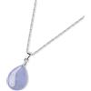 GAVU Collana da Donna in Argento Placcato Oro Bianco con Ciondolo Lacrima di Pietre Semipreziose e Cristalli