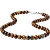 GAVU Collana Uomo Occhio di Tigre Pietra Naturale, Collana di Perline da Uomo con Amuleto Fleur de Lis 60cm