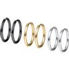 PROSTEEL Orecchini Cerchietto Donna, Set di Orecchini Cerchio Donna Uomo Stile Hip Hop, 3 Paia 6 Pezzi, 20mm Diametro, Acciaio Inossidabile/Placcato oro 18K, Argento Oro Nero (Confezione Regalo)-Prosteel