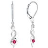 JO WISDOM Orecchini Infinito Twist Argento 925 Donna con AAA Zirconia cubica Luglio Birthstone Colore Rubino