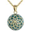 AEONSLOVE Collana Chiama Angeli Gravidanza Richiamo degli Angeli Gravidanza Ciondolo Futura Mamma Incinta Bola Messicana Fiore della Vita per Neo Mamma Maternita (verde)