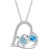 J.MUEN Collana di Tartaruga Donna Argento Sterling 925 Pendente Cuore Collana Marina-con Scatola Regalo Regalo Natale Compleanno Festa Della Mamma per Moglie Amiche Amica