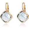 VONSSY Orecchini pendenti in cristallo da donna | Orecchini a cerchio in oro rosa con pietre preziose | Regalo di gioielli in platino argento ipoallergenico per moglie fidanzata