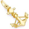 PRINS JEWELS Ancora e corda con gancio intrecciato ciondolo 18 carati 750 oro giallo - SA18-1, oro