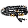 COAI Bracciale Collana108 Mala in Onice e Occhio di Tigre, Bracciale Buddhista Unisex
