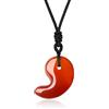 COAI Pendente Unisex Magatama dei Tre Sacri Tesori, Collana Regolabile con Ciondolo Giapponese Agata Rossa