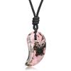 COAI Collana Pendente Unisex con Ciondolo Giapponese Magatama dei Tre Sacri Tesori in Rodonite