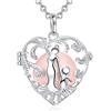 AEONSLOVE Collana Chiama Angeli Gravidanza, Bola Musica Messicana Ciondolo Gabbia Cuore Mamma e Bambino Regalo Originale per Futura Madre, 2 Catene