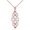YFN Collana con Nodo Celtico Creato con Ciondolo Opale in Argento Sterling, Gioielli D'amore Infinito (Collana con Opale Blu) (Rose)