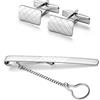 STERLL Set Da Uomo In Argento Gemelli E Fermacravatta Con Elegante Confezione Regalo