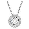 JewelryPalace 1ct Classico Collana Halo Donna Argento 925 con Creato Moissanite, Collana Ciondolo Pietra a Taglio Rotondo con Catena Veneziana 45cm, Collane Pendenti in Argento Set Gioielli Donna