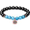 COAI Bracciale Loto Unisex con Perle in Tormalina Nera e Apatite