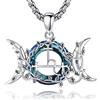 CELESTIA Donna Ciondolo Sigillo di Lilith Dea della Luna Collana Strega Argento 925 Cristallo Austriaco Stregoneria Gioielli Wicca, Regalo Femministi, Magia e Occulto Esoterismo