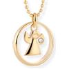 fish Collana In Argento Dorato Con Pendente Angioletto E Cristallo Per Bambini