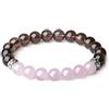 COAI Bracciale da Donna in Perle Mala con Pietre in Quarzo Rosa e Quarzo Fume'