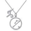 Qings Collana Segno Zodiacale Argento 925 Collane Ciondolo, Regalo per Donne e Ragazze
