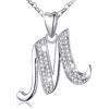 AEONSLOVE Collana con Iniziale Nome Collana Lettera Donna Argento 925 Ciondolo Lettera Zirconia Cubica Collana con M Gioielli Ragazza