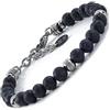 10:10 Bracciale con pietra lavica, beads in acciaio inox, bracciale resistente prodotto in Italia