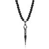 COAI Collana da Uomo con Perle di Onice Opaca e Ciondolo Vajra in Acciaio Inox