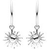 Purelei Orecchini Sun, Orecchini da donna in acciaio inossidabile, Cerchi grandi con pendente a sole, Diametro 1,4 cm, Regalo per donna (Argento)