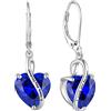 YL Orecchini Cuore in argento 925 conI love you forever Orecchini da donna con Zaffiro e pietra portafortuna di settembre