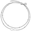 GD GOOD.designs Cavigliera infinita da donna I Cavigliera infinita impermeabile (22-27 cm) in oro 18 carati, argento e oro rosa I Gioielli da donna per caviglia con perline (Argento)