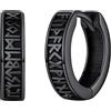 FaithHeart Uomo Donna Orecchini Cerchio di Rune Vichinghe Rune Celtiche Orecchini Cerchio Argento 925 / Acciaio Inox Antiallergico con Onice Gioielli Amuleto Nordico