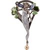 ba bijou-art Spilla da Donna Fata Fermagli Gioiello Stile Liberty Smalto Perle 5,5 x 4,5 cm