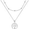 J.MUEN Collana Albero Della Vita Donna Argento Sterling 925 Collana strati stile boho-con Scatola Regalo Collezione di gioielli originali