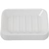 DRW Portasapone da bagno acrilico bianco 2,5x13x9 cm