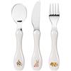 LÄSSIG Set di posate per bambini 3 pezzi cucchiaio forchetta coltello in acciaio inox manico in plastica/Cutlery Spicy Orange
