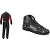 Sparco 002343NRRS3L Rookie Tuta da Kart, L, Nero/Re & Scarpe Kart K-Pole 2020 Taglia 45 BL
