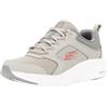 Skechers Vapore Schiuma Newmatic, Sneaker Uomo, Grigio Duraleather Mesh Rosso Trim, 39 EU