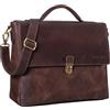 STILORD 'Chase' Ventiquattrore Uomo in Pelle, Borsa Tracolla Vintage Business per Documenti DIN A4, Ufficio Classica, Trolley Agganciabile in Cuoio, Colore:lyon - marrone
