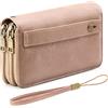 GAEKEAO Portafoglio Donna Grande, Portamonete Vegan in Pelle, Porta Tessere Blocco RFID, Portacarte di Credito, Porta Tessere, Borsellino Doppia Cerniera, Idee Regalo