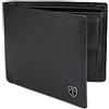 TRAVANDO Portafoglio Uomo Grande OSLO con protezione RFID Porta Carte di Credito nero con Portamonete Borsellino Portafogli in formato Verticale Porta Banconote Wallet Porta monete Regalo